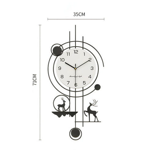 Black and White colour metal wall clock